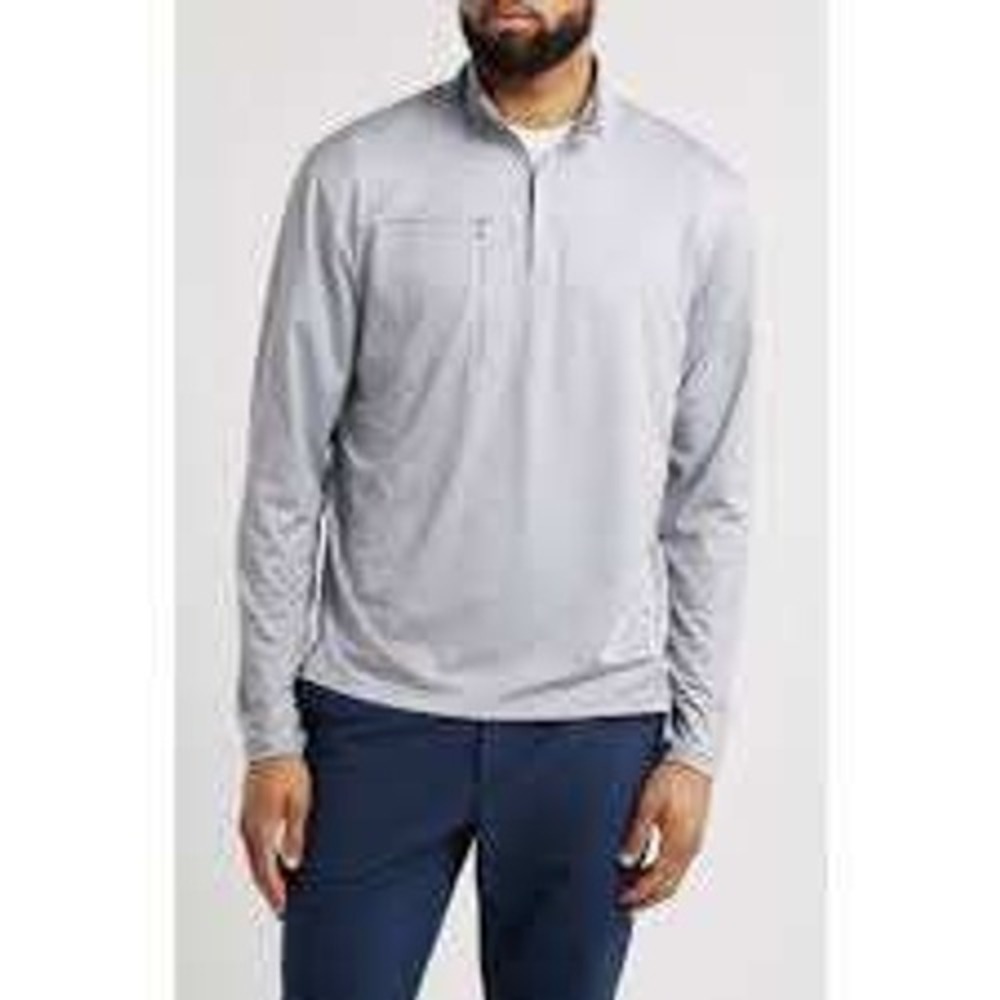 Johnnie-O Performance Quarter Zip Pullover Mens XL Gray Heathered Golf Shirt